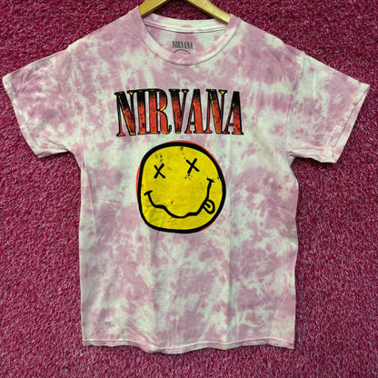 Nirvana Nevermind Smiley Face tiedye grunge Tshirt size medium