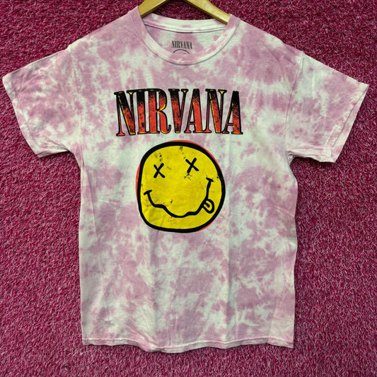 Nirvana Nevermind Smiley Face tiedye grunge Tshirt size medium