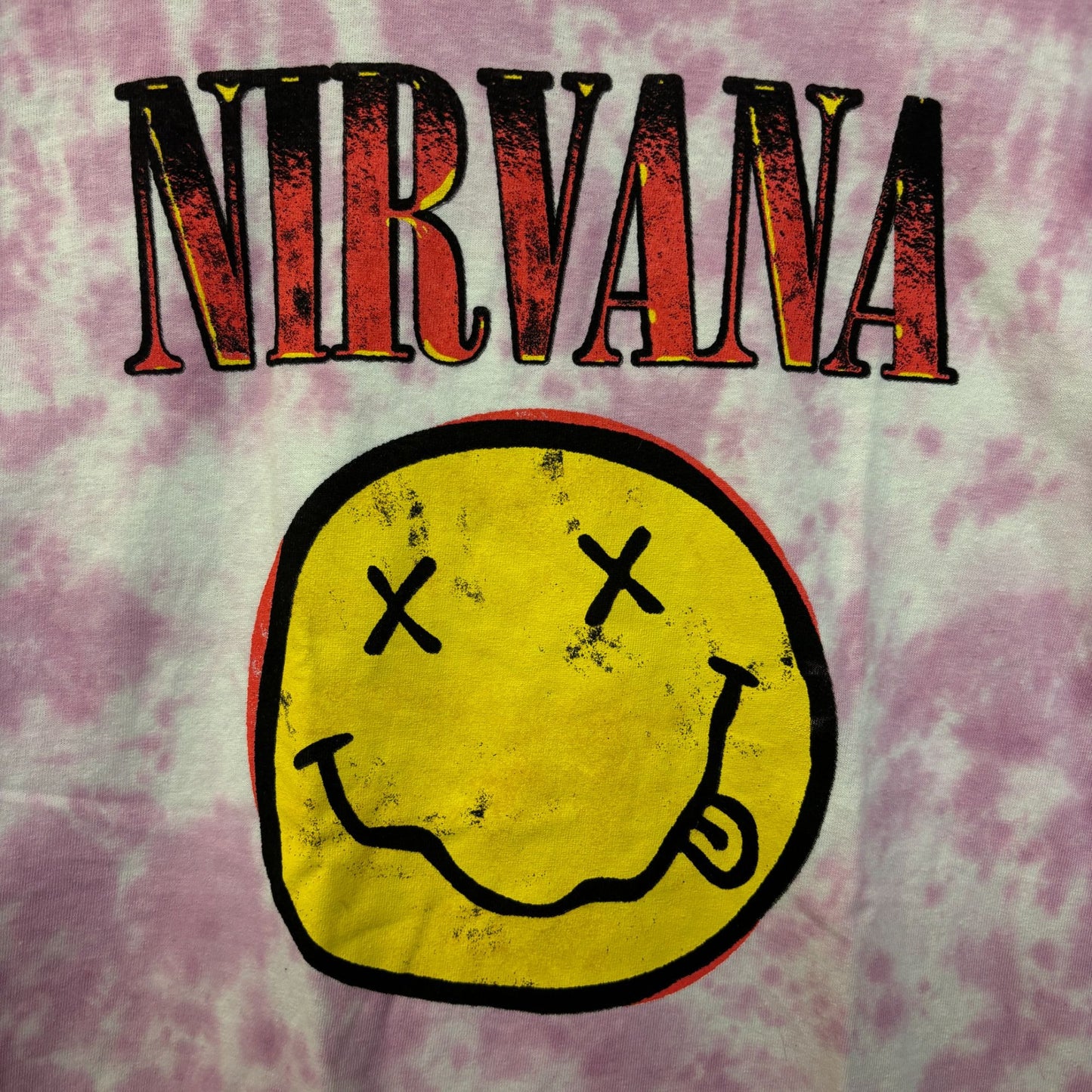 Nirvana Nevermind Smiley Face tiedye grunge Tshirt size medium