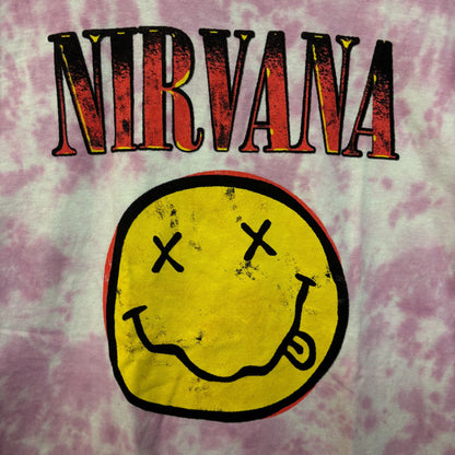 Nirvana Nevermind Smiley Face tiedye grunge Tshirt size medium