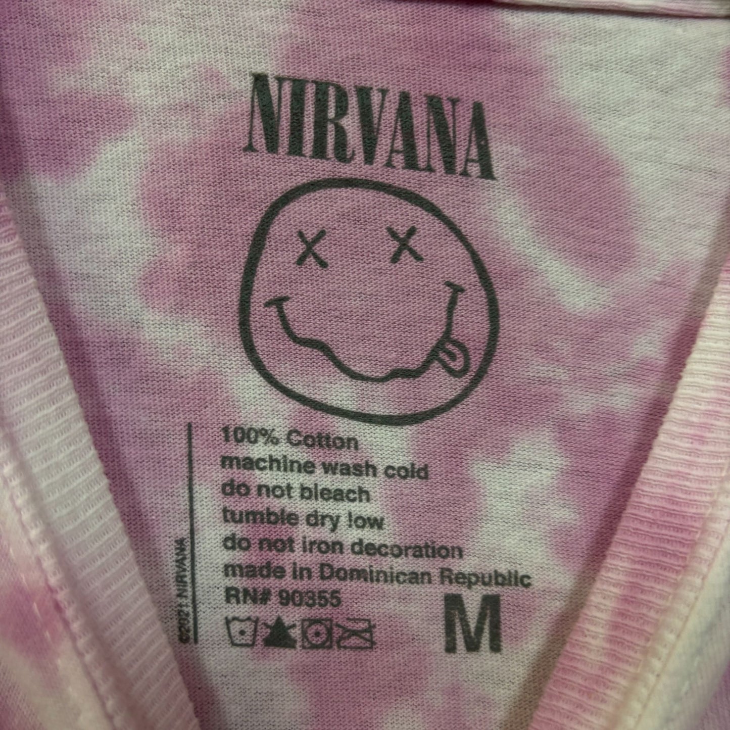 Nirvana Nevermind Smiley Face tiedye grunge Tshirt size medium