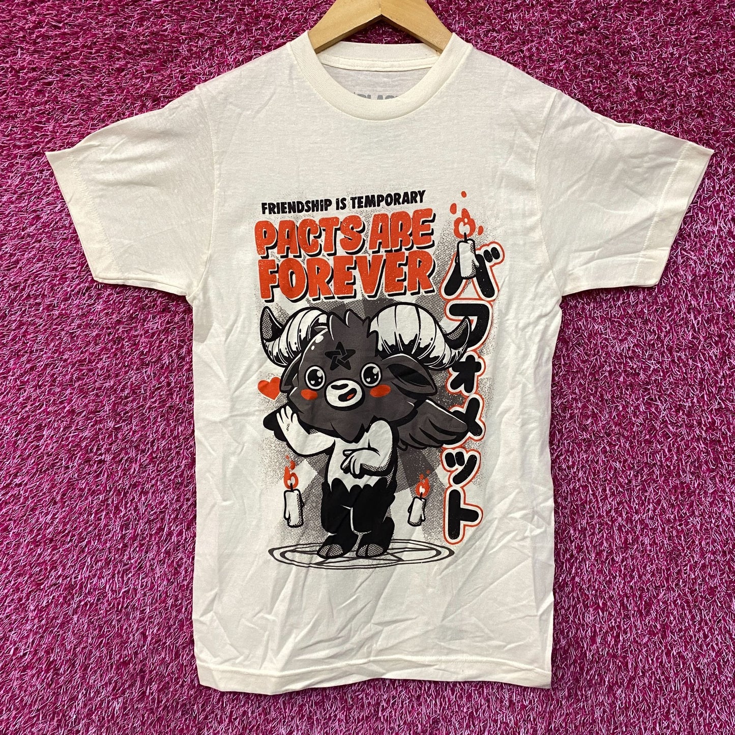 Black Matter Pacts Are Forever Baphomet Beige T-Shirt Extra Small