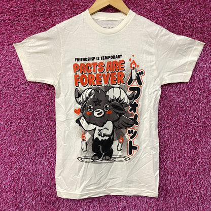 Black Matter Pacts Are Forever Baphomet Beige T-Shirt Extra Small