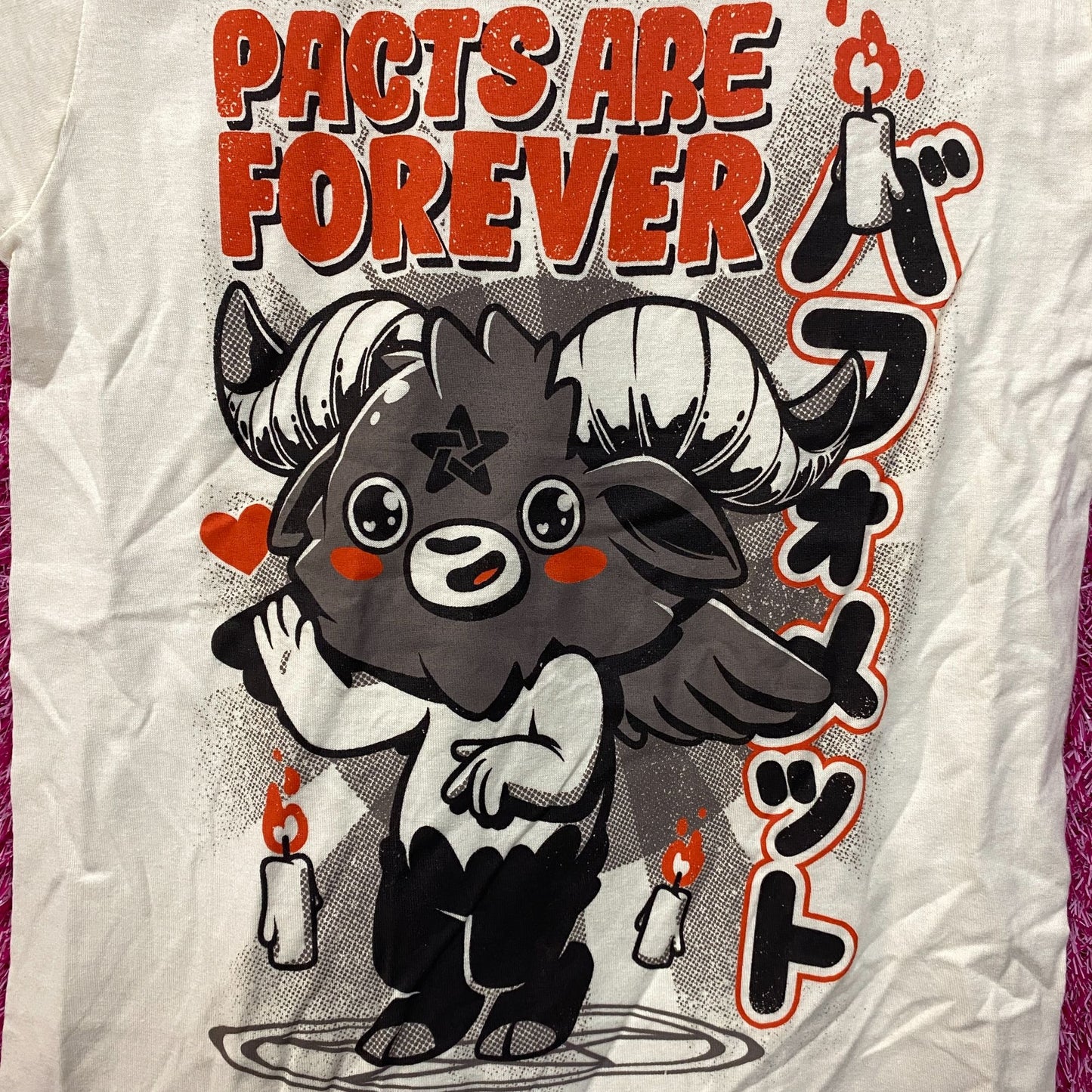 Black Matter Pacts Are Forever Baphomet Beige T-Shirt Extra Small