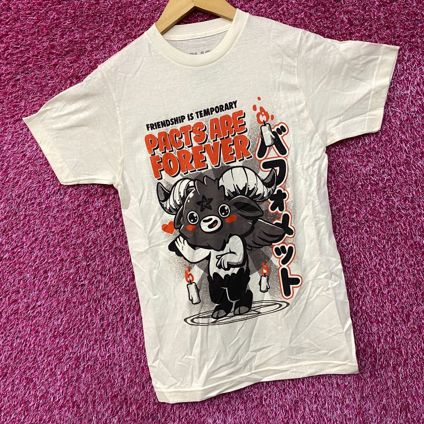 Black Matter Pacts Are Forever Baphomet Beige T-Shirt Extra Small