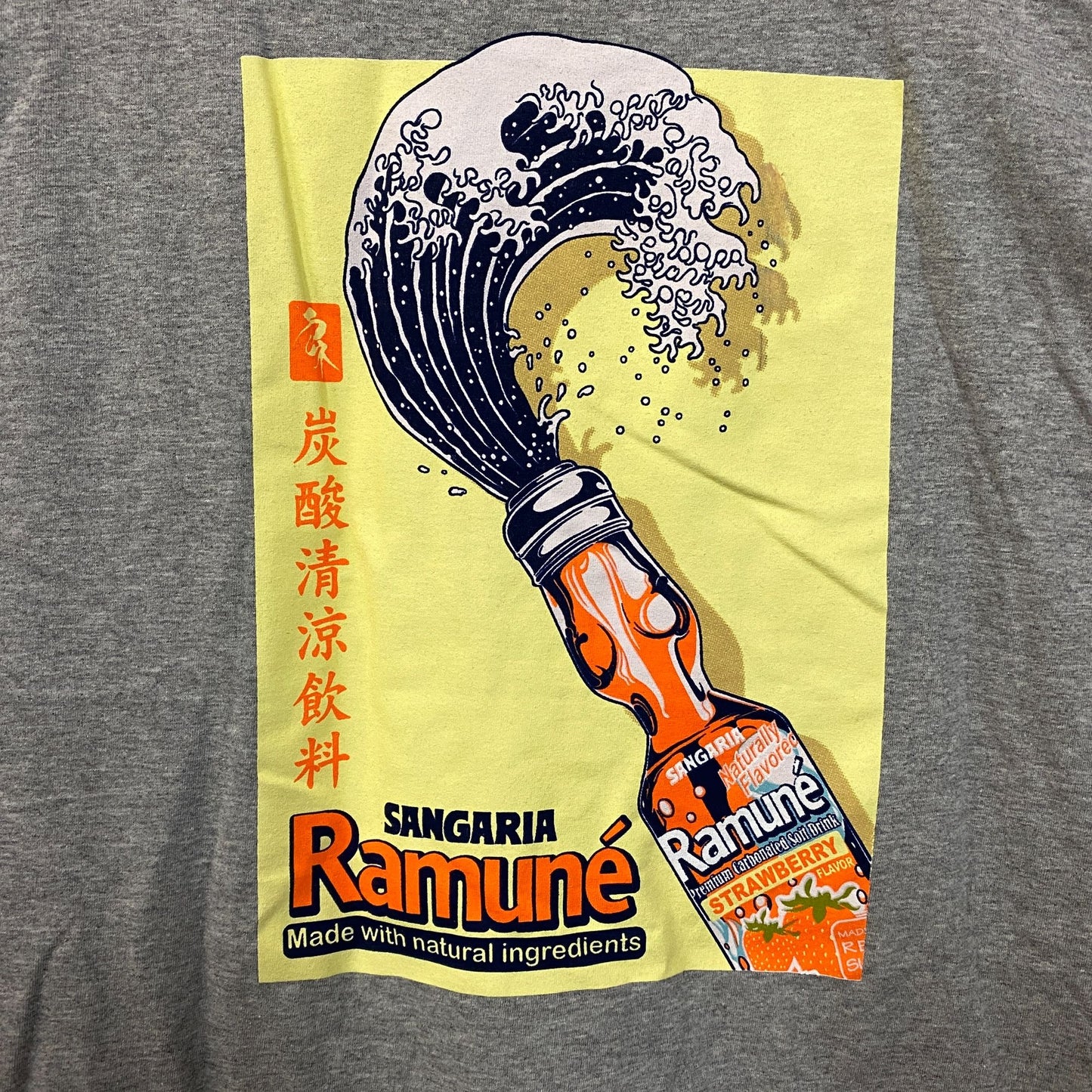 Strawberry Tsunami Sangaria Ramune Promo Gray Long Sleeve L