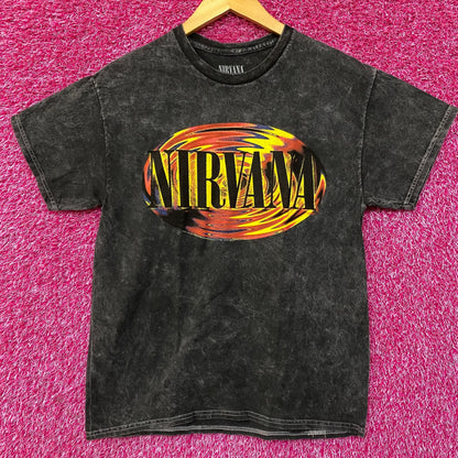 Nirvana Grunge Band Mineral Wash Dual Sided T-Shirt medium