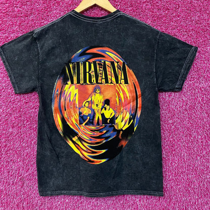 Nirvana Grunge Band Mineral Wash Dual Sided T-Shirt medium