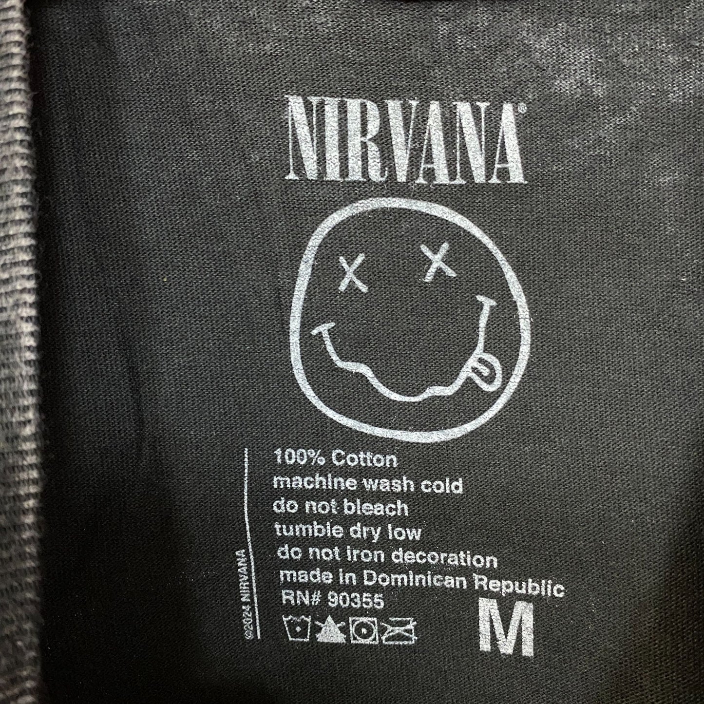 Nirvana Grunge Band Mineral Wash Dual Sided T-Shirt medium