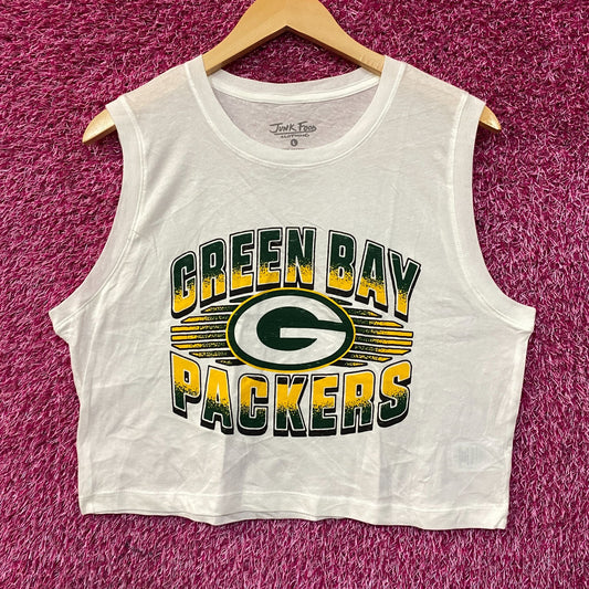 Junk Food NFL Green Bay Packers Cropped Sleeveless T-Shirt Large