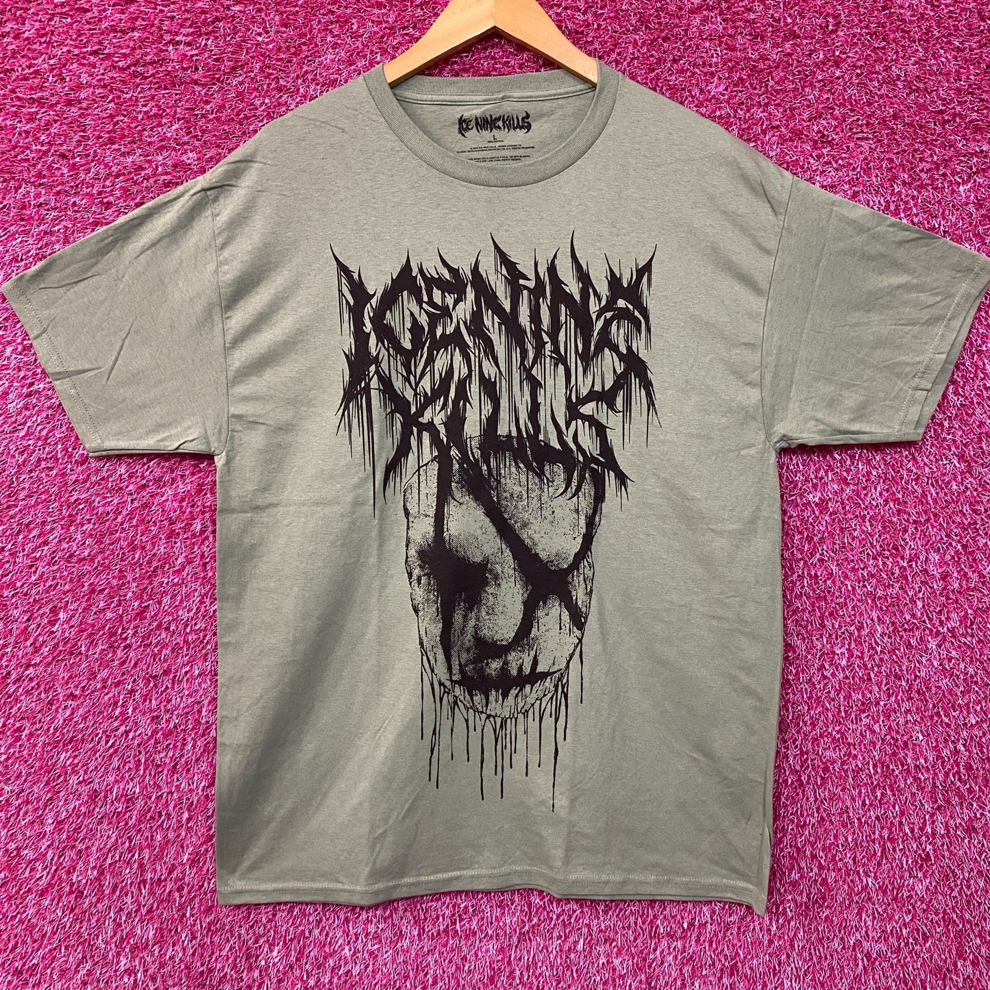 Ice Nine Inch Kills Silence Mask Rock Green Tee size Large
