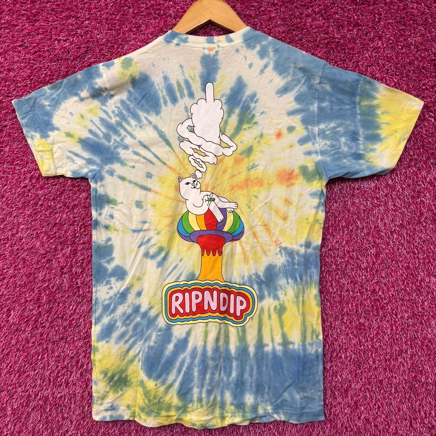 RIPNDIP Smokin Lord Nermal Tie Dye T-Shirt Small