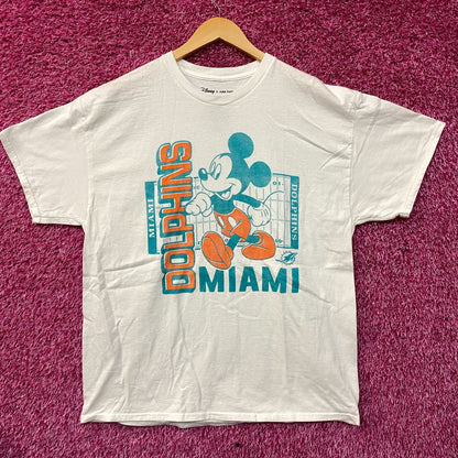 Disney x Junk Food NFL Miami Dolphins Mickey Mouse Field T-Shirt Large
