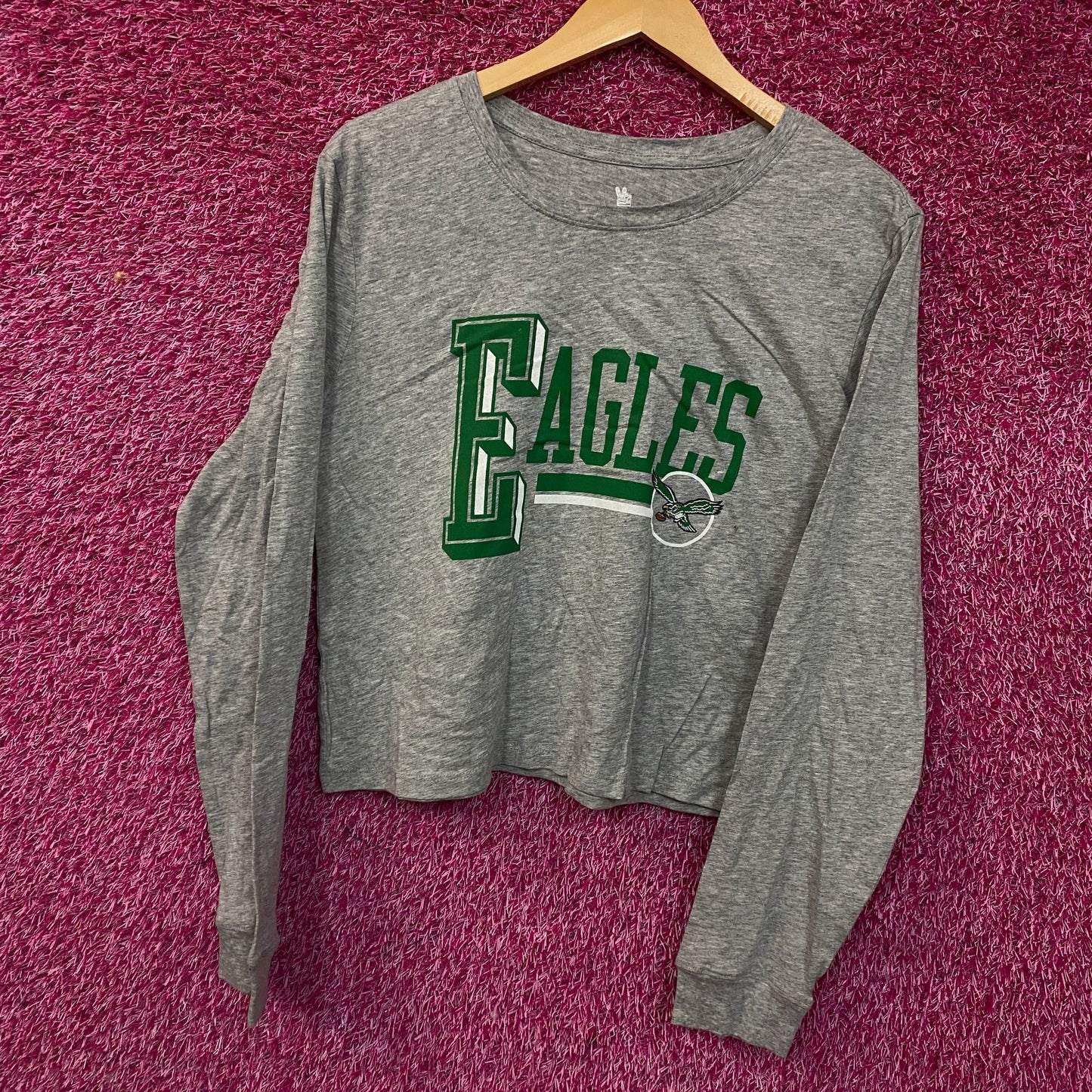 Junk Food Clothing Philadelphia Eagles Field Goal Long Sleeve Crop Large