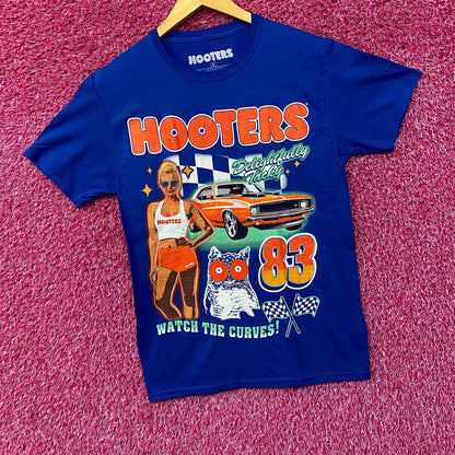 Hooters Delightfully Tacky Racing 83 Watch The Curves T-shirt Small
