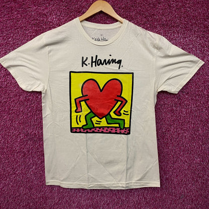 Keith Haring "Running Heart" Graphic T-Shirt Large