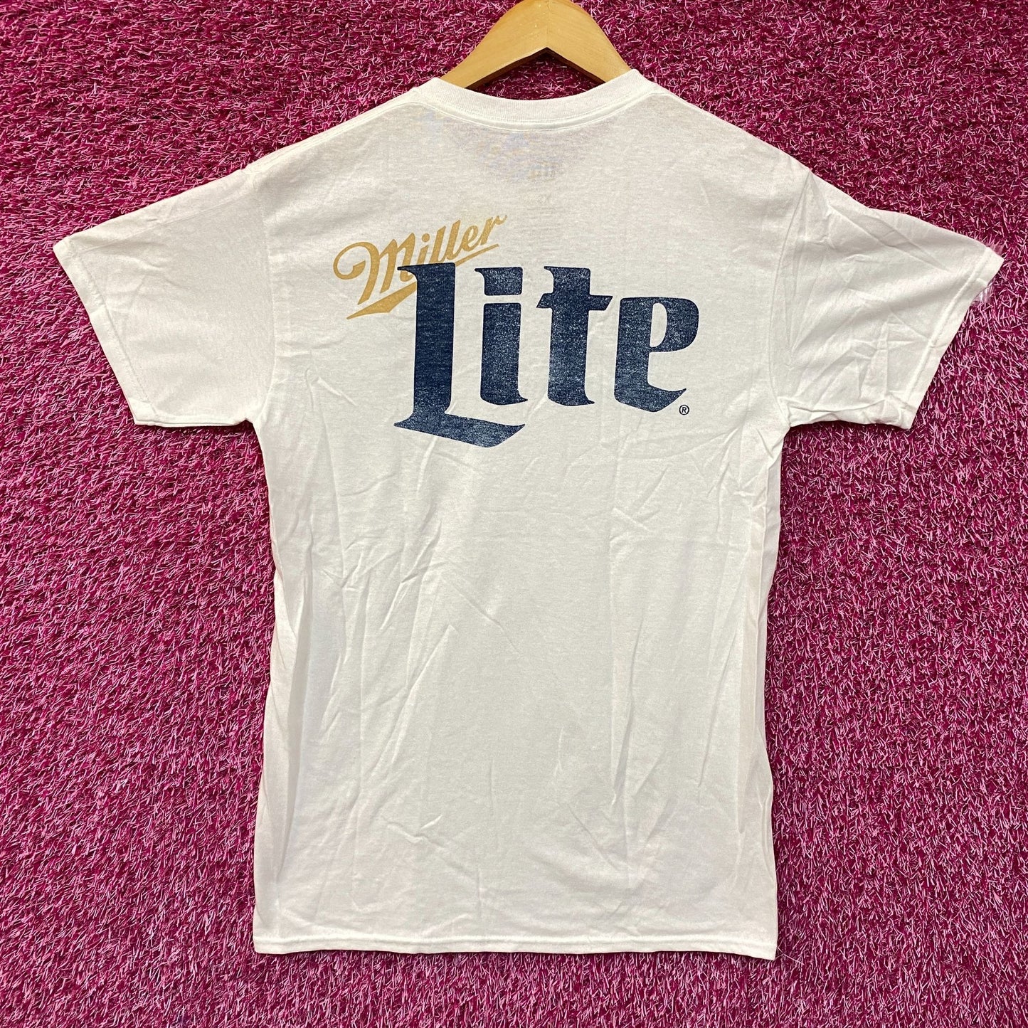 Luv Miller Lite Beer Logo Graphic Design Vintage Style Shirt Extra Small