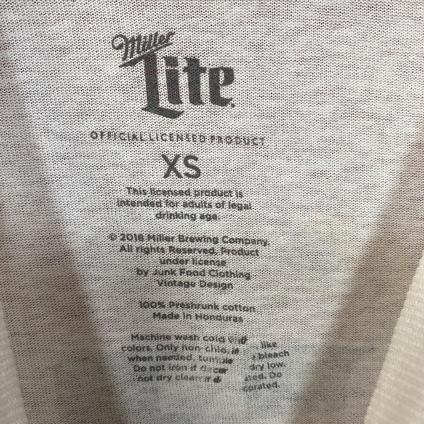 Luv Miller Lite Beer Logo Graphic Design Vintage Style Shirt Extra Small
