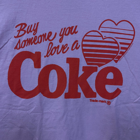 Coca-Cola Share Hearts Coke Pink Graphic T-Shirt Large