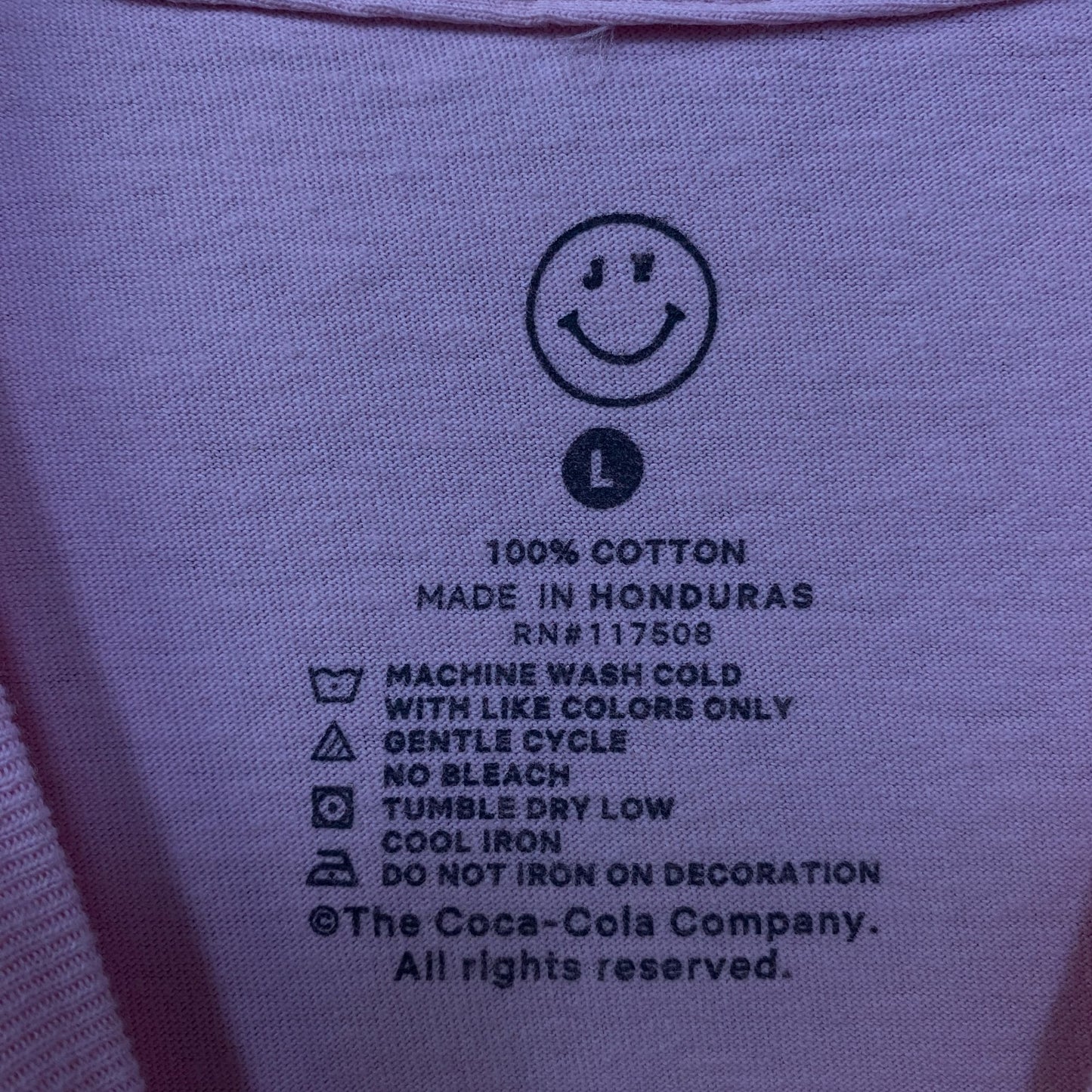 Coca-Cola Share Hearts Coke Pink Graphic T-Shirt Large