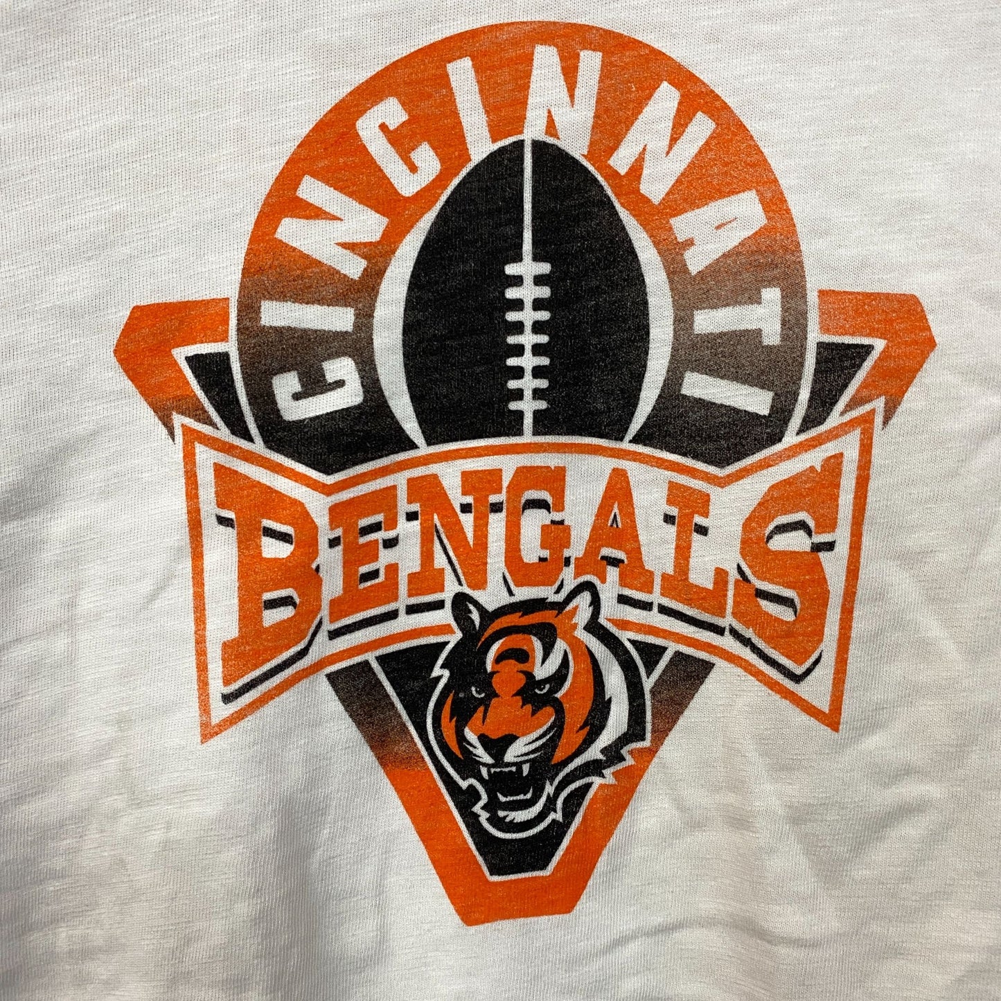 Junk Food Clothing Women's NFL Cincinnati Bengals Mock Neck Crop Tee Medium