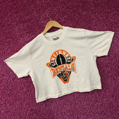 Junk Food Clothing Women's NFL Cincinnati Bengals Mock Neck Crop Tee Medium