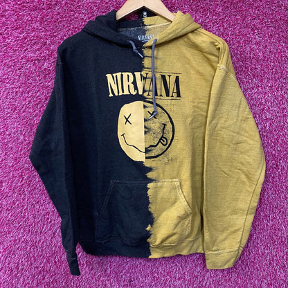 Nirvana Smiley Face Split Dye hoodie size Small