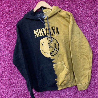 Nirvana Smiley Face Split Dye hoodie size Small