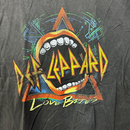Def Leppard Loves Bites Mineral wash Rock Tshirt size Large