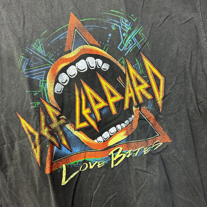 Def Leppard Loves Bites Mineral wash Rock Tshirt size Large