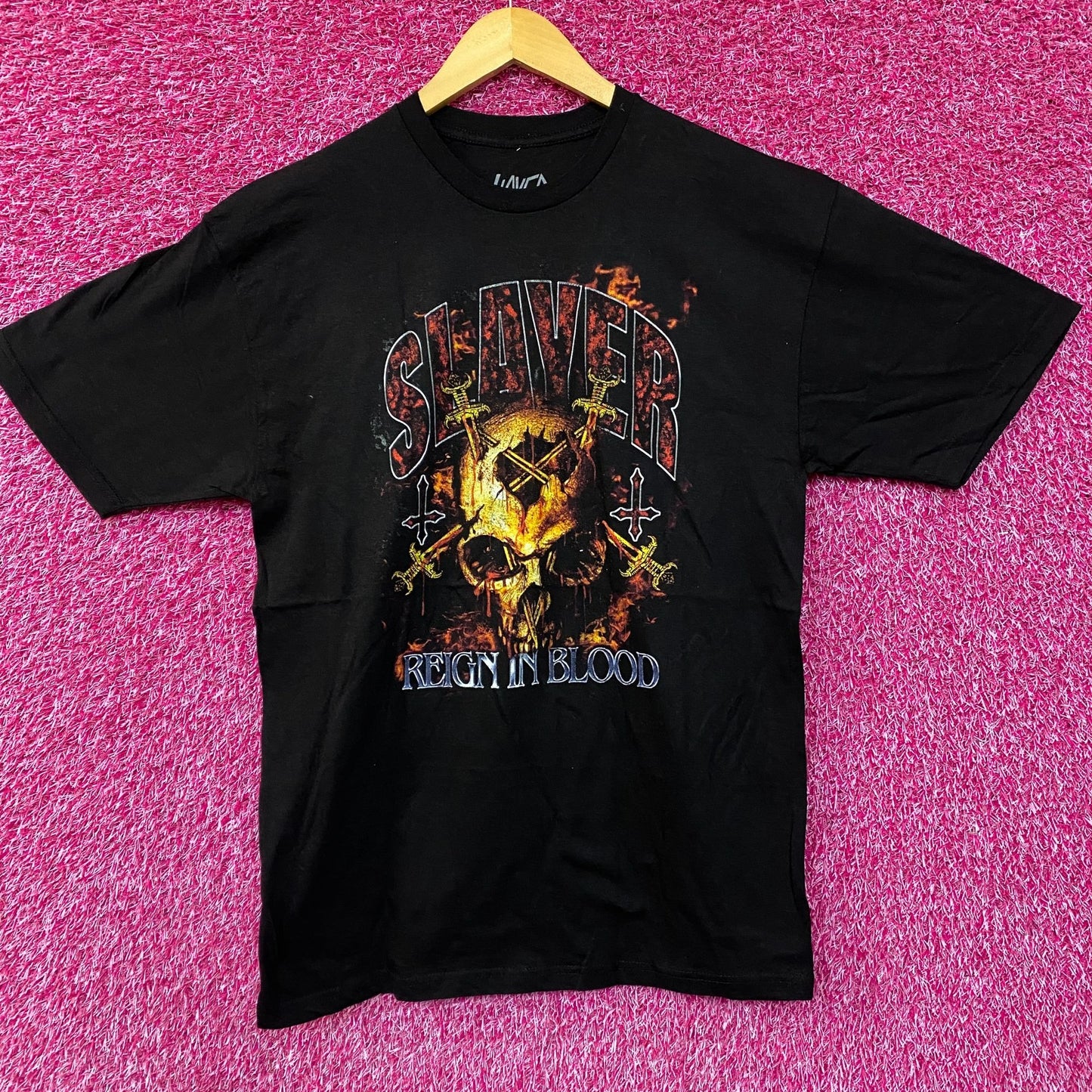 Slayer Reign in Blood Track-listing Heavy Metal Band Tee Large