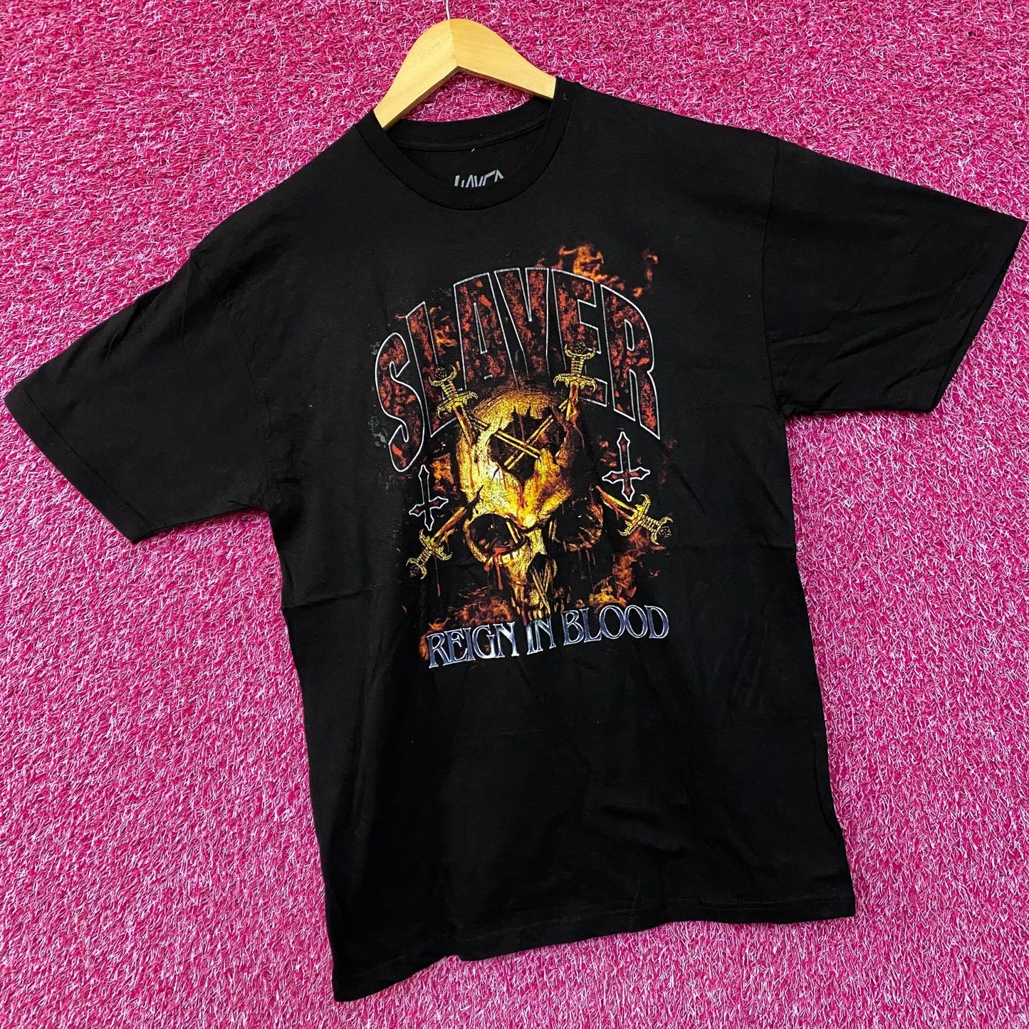 Slayer Reign in Blood Track-listing Heavy Metal Band Tee Large