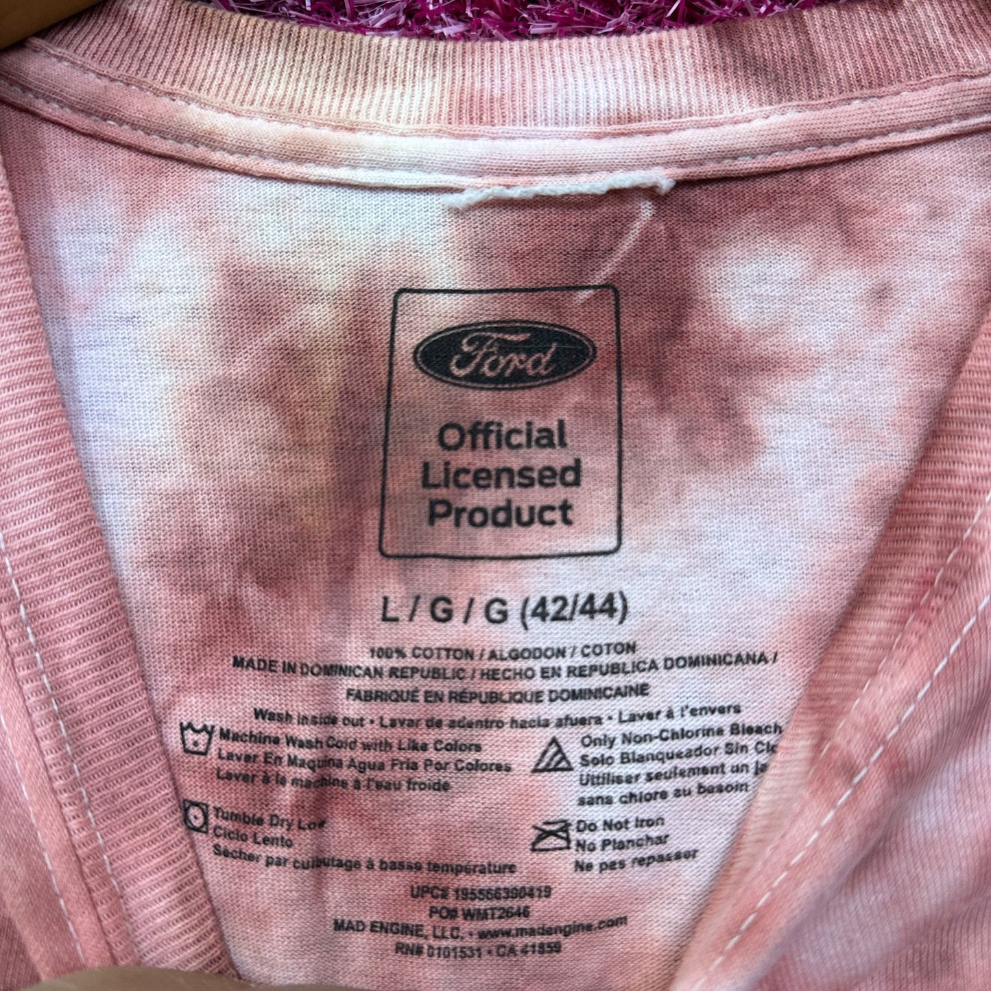 Ford Mustang Classic American Muscle Car Promo Tie Dye L