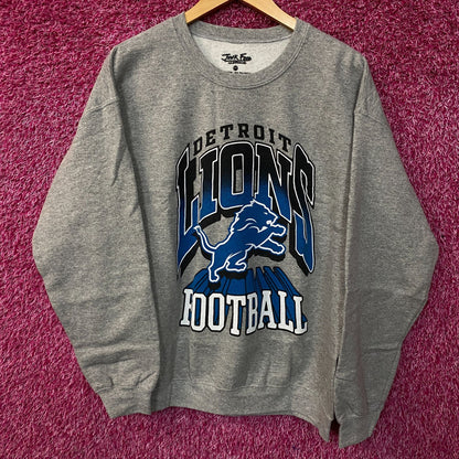 Junk Food Clothing Detroit Lions Heather Gray Crewneck Pullover Sweatshirt Medium