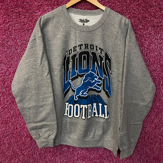 Junk Food Clothing Detroit Lions Heather Gray Crewneck Pullover Sweatshirt Medium