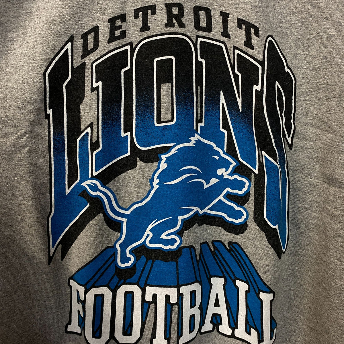Junk Food Clothing Detroit Lions Heather Gray Crewneck Pullover Sweatshirt Medium