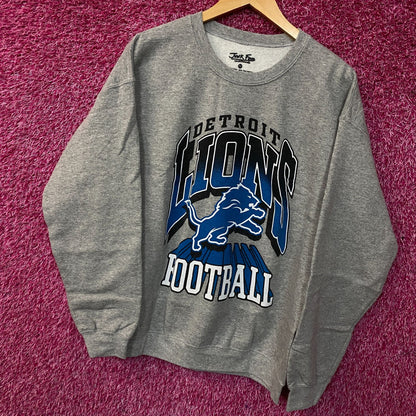 Junk Food Clothing Detroit Lions Heather Gray Crewneck Pullover Sweatshirt Medium