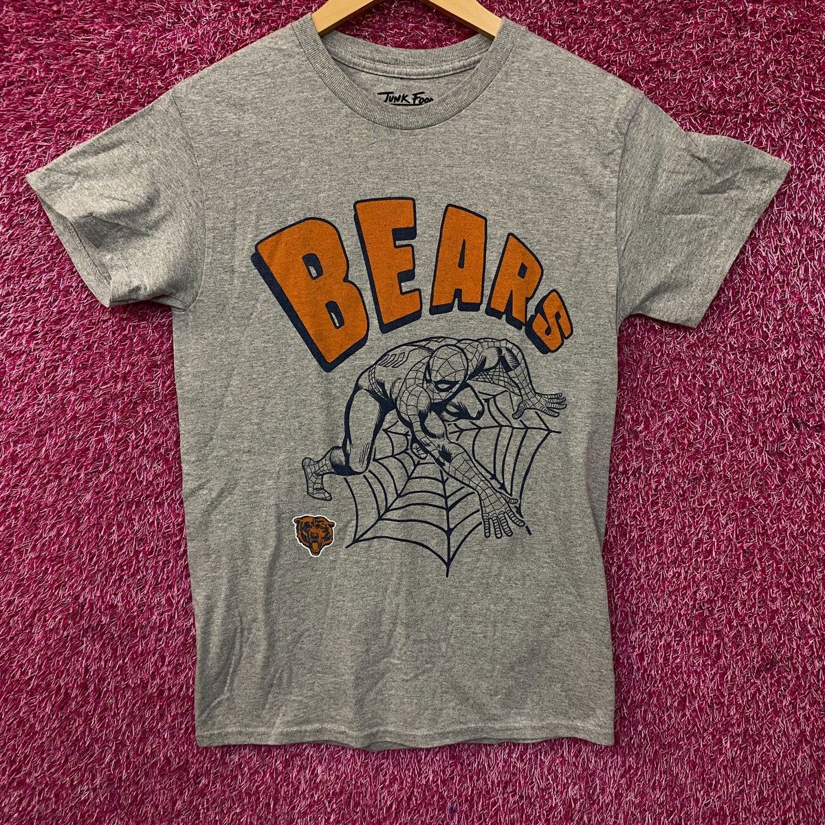 Junk Food Clothing x Marvel x NFL Chicago Bears Spider-Man Graphic T-Shirt XS