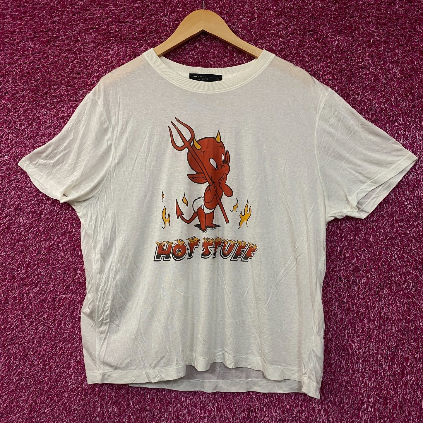 Junk Food Clothing Hot Stuff The Little Devil Vintage Style Women's Tissue Tee 2XL