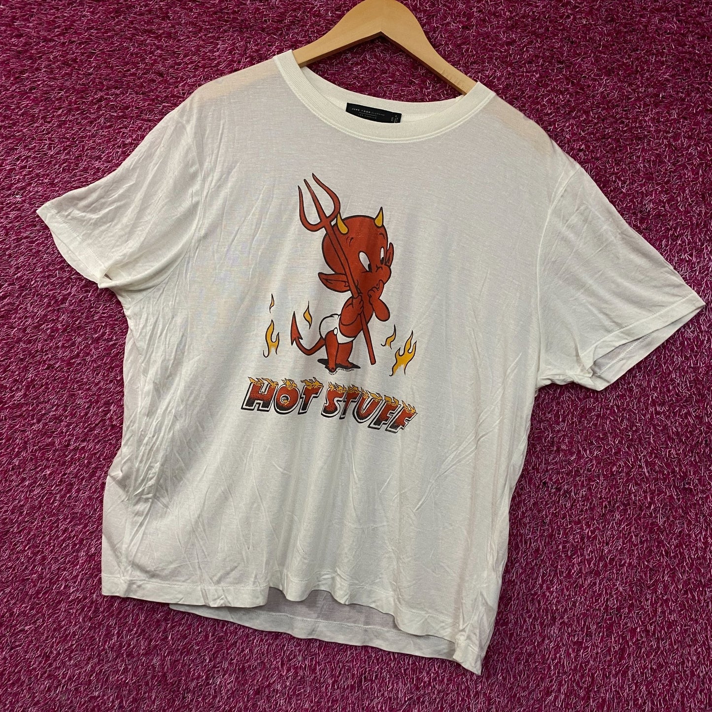 Junk Food Clothing Hot Stuff The Little Devil Vintage Style Women's Tissue Tee 2XL