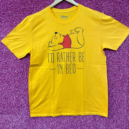 Disney Winnie the Pooh I'd Rather Be In Bed T-Shirt Large