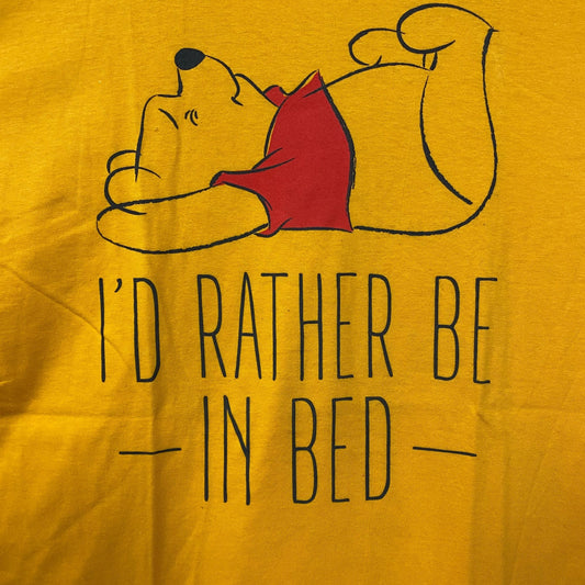 Disney Winnie the Pooh I'd Rather Be In Bed T-Shirt Large