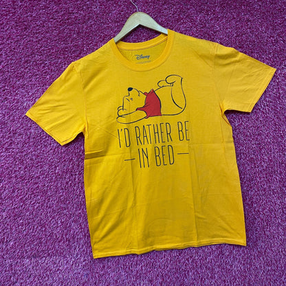 Disney Winnie the Pooh I'd Rather Be In Bed T-Shirt Large