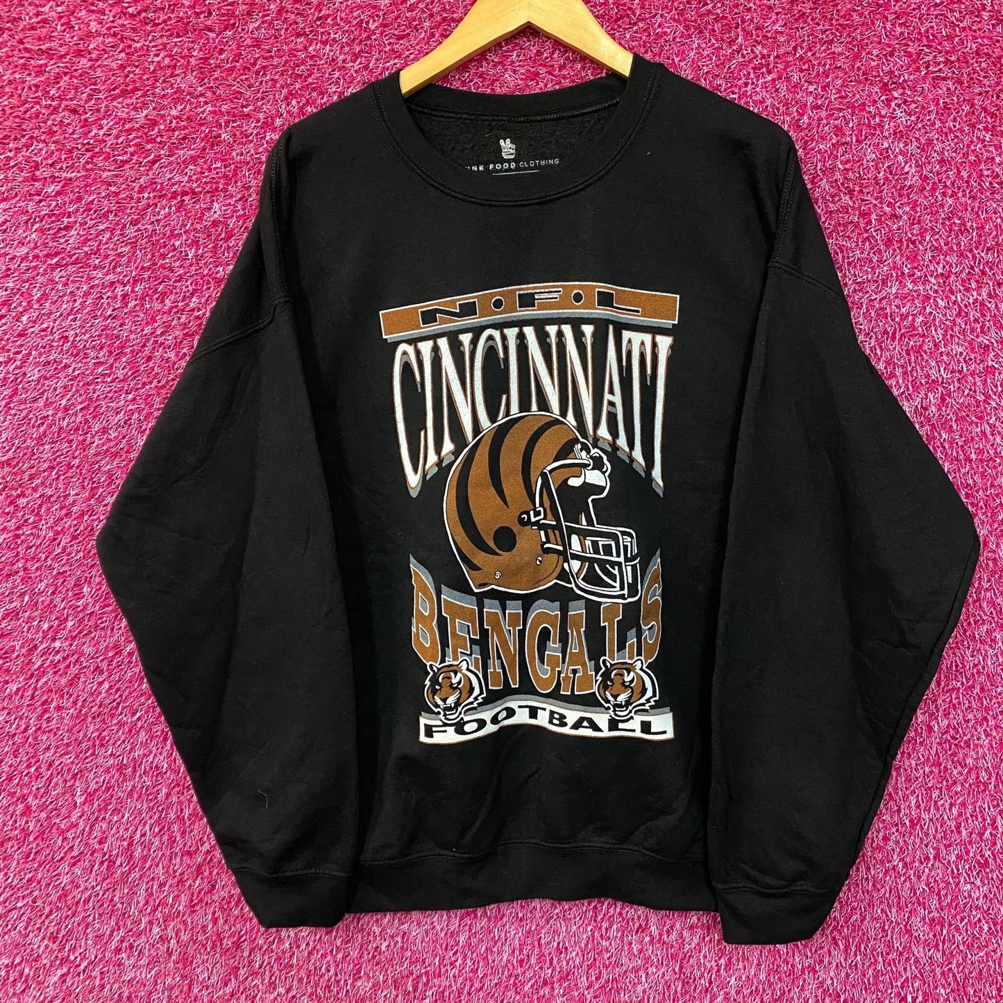 Cincinnati Bengals NFL Helmet Logo Crewneck Sweatshirt Large