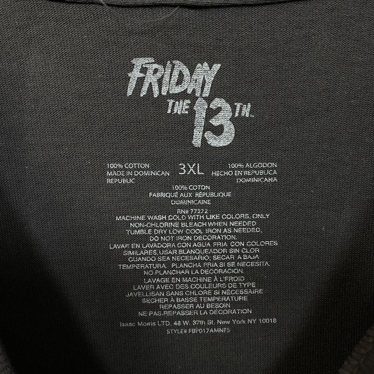 Friday the 13th Jason Voorhees Horror Graphic T-Shirt 3XL