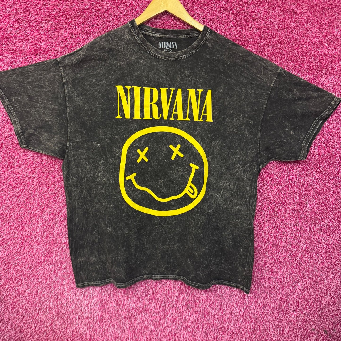 Nirvana Nevermind Tour Smiley Face Grunge Rock Band Tee 2XL