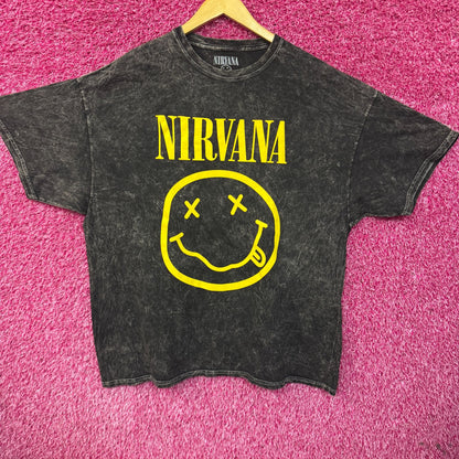 Nirvana Nevermind Tour Smiley Face Grunge Rock Band Tee 2XL