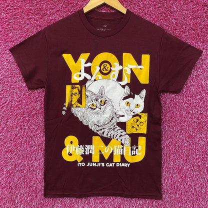 Junji Ito's Cat Diary Yon & Mu Portrait Manga T-Shirt Small