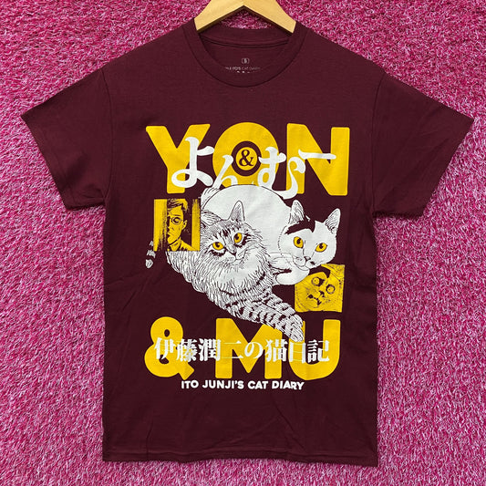 Junji Ito's Cat Diary Yon & Mu Portrait Manga T-Shirt Small