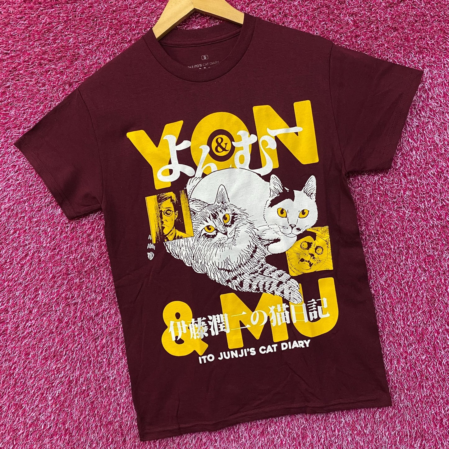 Junji Ito's Cat Diary Yon & Mu Portrait Manga T-Shirt Small